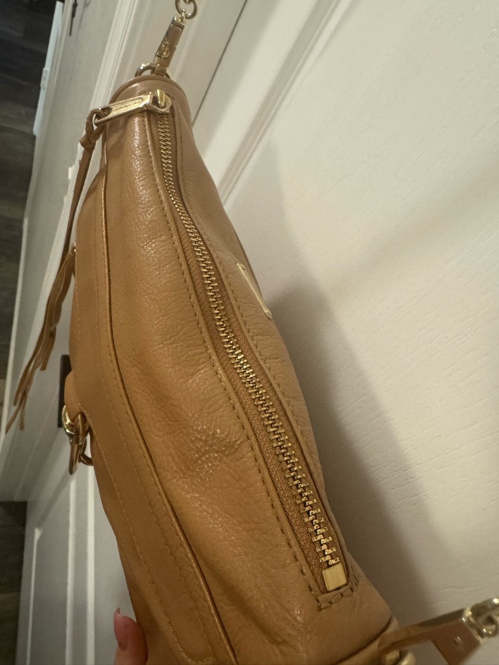 Rebecca Minkoff Tan Leather Crossbody with Chain Strap - Picture 7 of 16